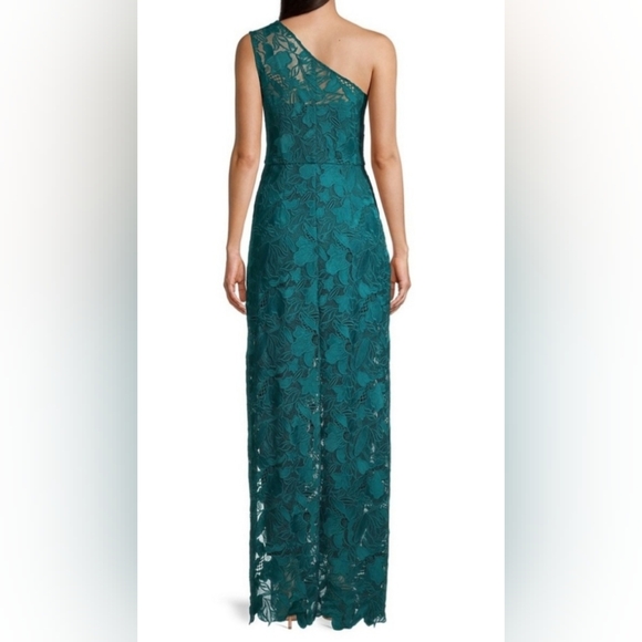 Kay Unger Embroidered One Shoulder Estrella Column Jumpsuit Size 12 - Picture 5 of 9